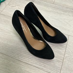 Jessica Simpson Black Suede Pointed Toe Heels